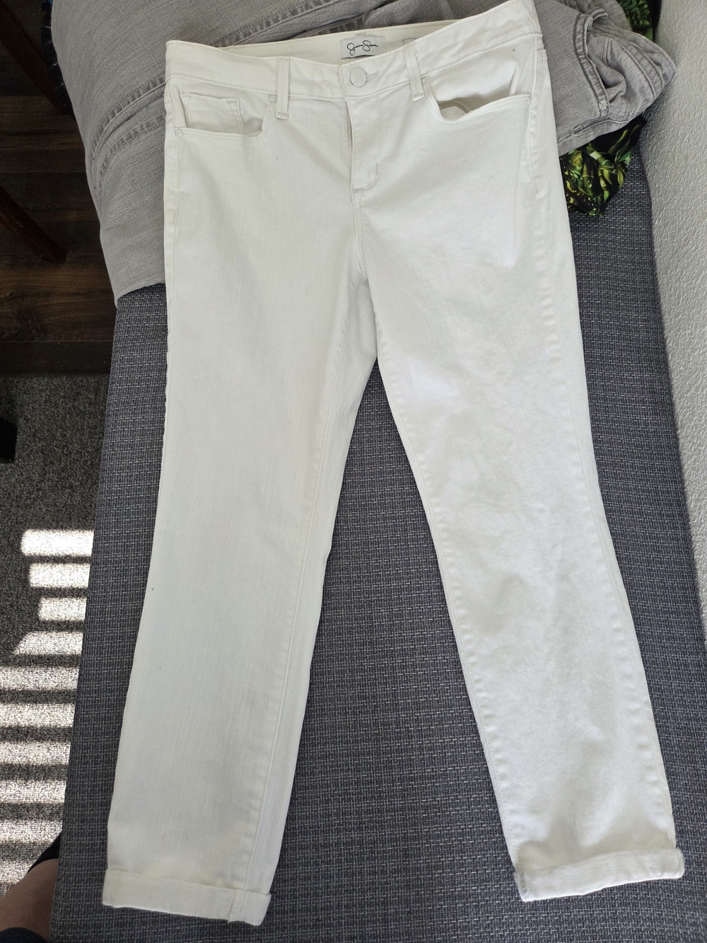 Womens SM/P Jessica Simpson Brand White Skinny Jeans - Clean Stretch Denim